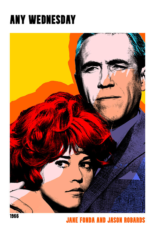 Jane Fonda Mixed Media - Any Wednesday movie poster, with synopsis by Movie World Posters