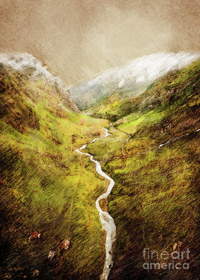 Aosta Italy Landscape Painting #italy Mixed Media