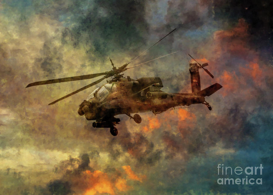 Apache Attack Helicopter Digital Art by Randy Steele