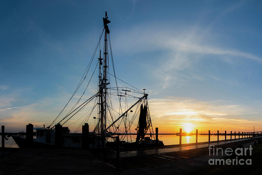 Apalachicola Boat At Sunrise Photograph