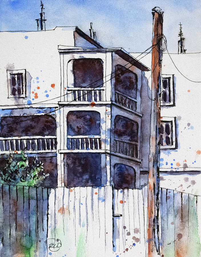 Apartments Painting by Rebecca Davis