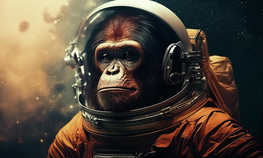 Ape In The Universe Digital Art By Vlastimil Sestak Fine Art America