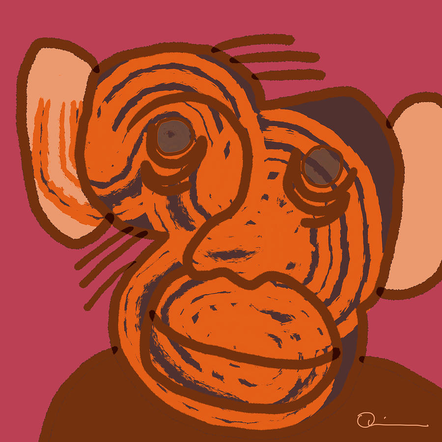 Ape Digital Art by Jeffrey Quiros
