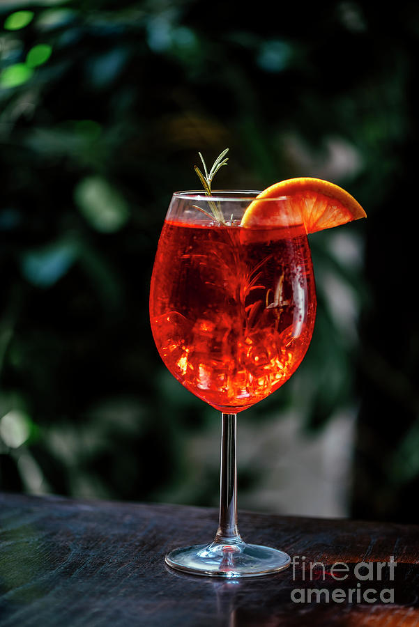Aperol spritz cocktail on dark background Photograph by Jelena Jovanovic