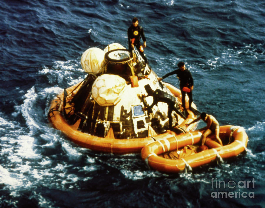 Apollo 11 Splashdown, 1969 Photograph by Granger