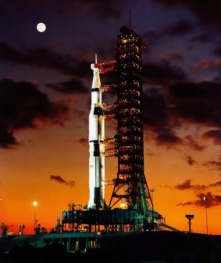 Sunset Photograph - Apollo 4 Launch 1967 by NASA - Linda Howes Website