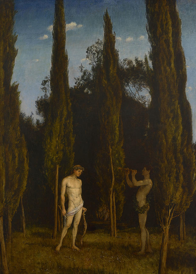 Apollo and Marsyas Painting by Hans Thoma