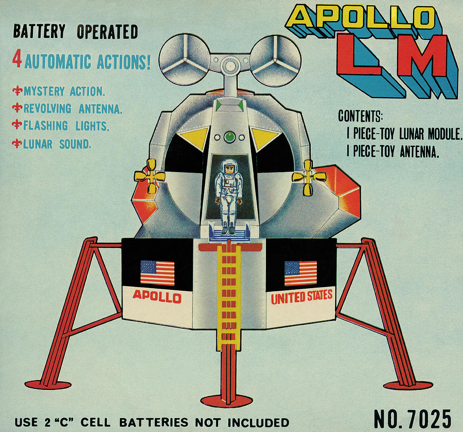 Vintage Drawing - Apollo L-M Lunar Module by Vintage Toy Posters