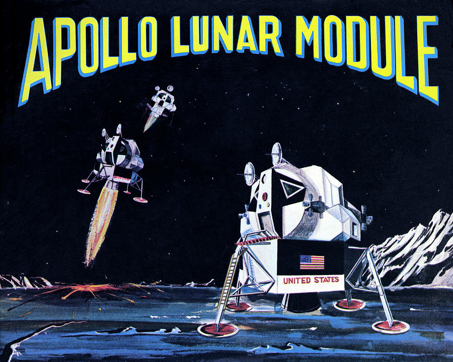 Vintage Drawing - Apollo Lunar Module by Vintage Toy Posters