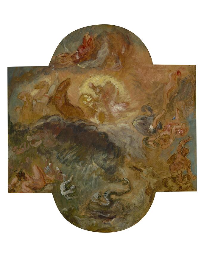 Apollo Slays Python Apollo verslaat Python Painting by Eugene Delacroix ...