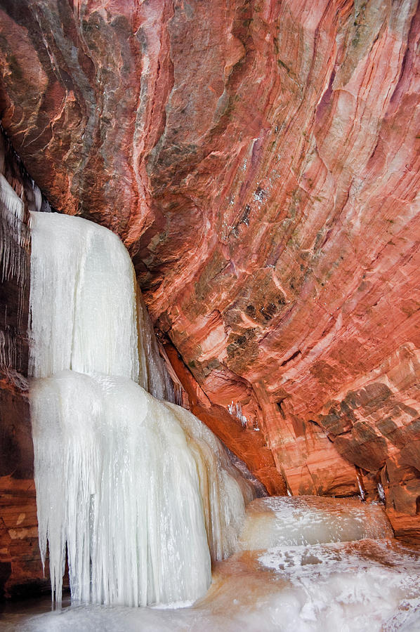 Apostle Islands Waterfall Cave Photograph by Kyle Hanson