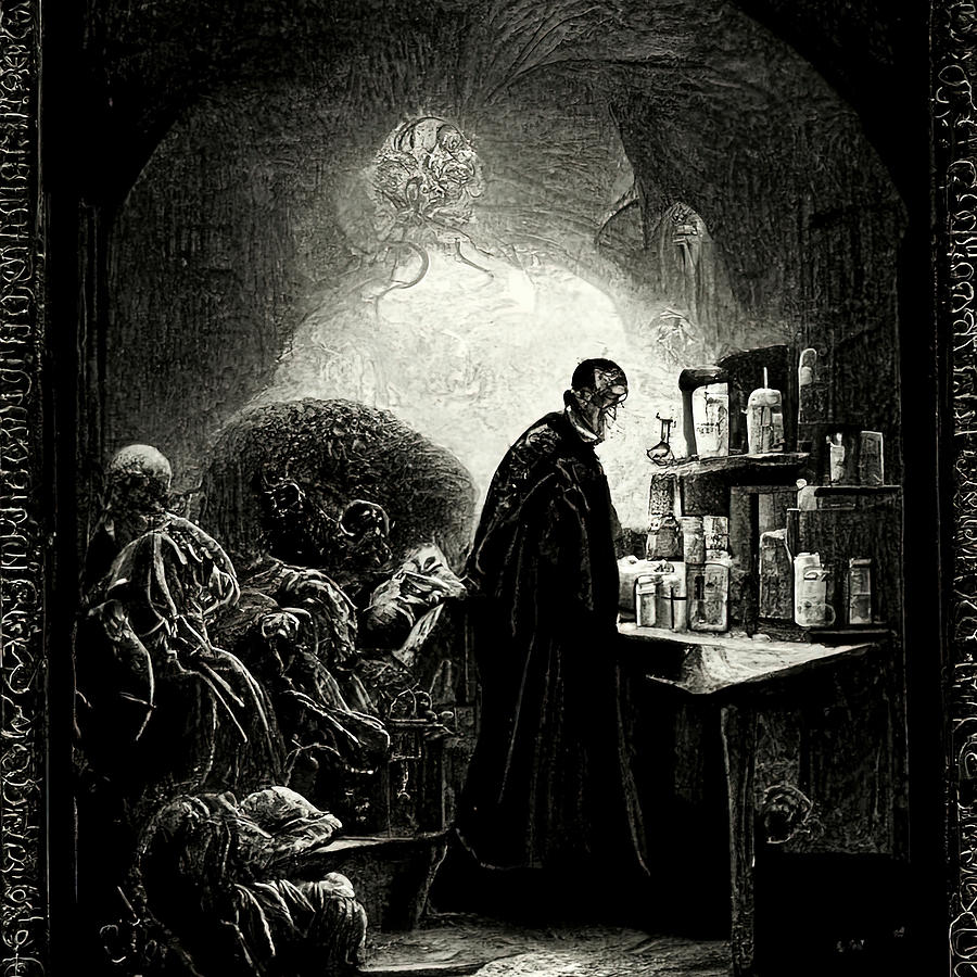 Apothecary of Horror, 04 Painting by AM FineArtPrints - Fine Art America