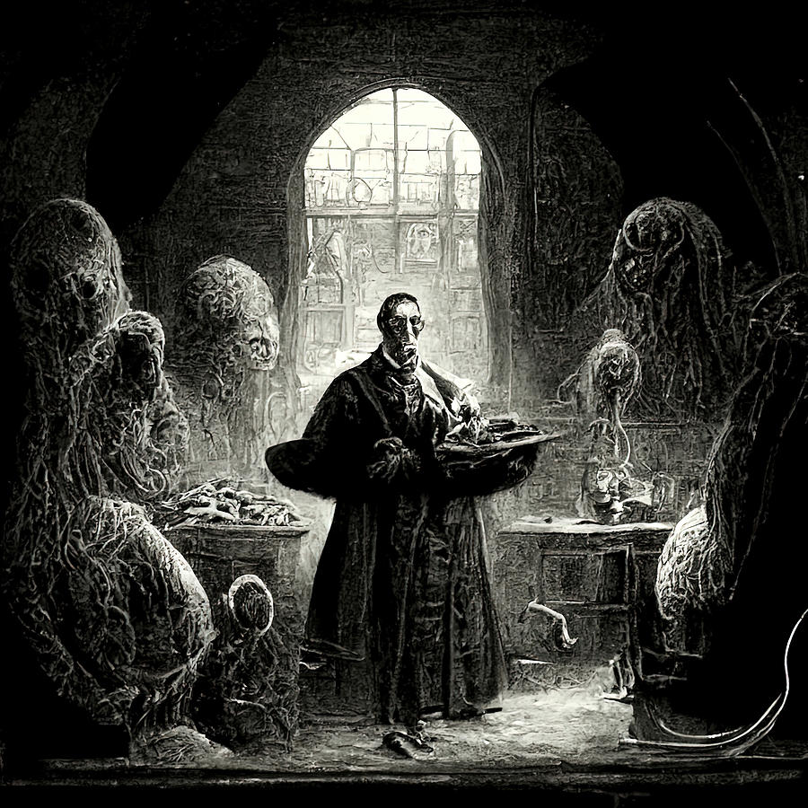 Apothecary of Horror, 07 Painting by AM FineArtPrints