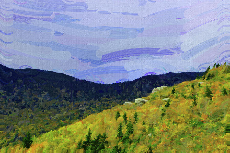 Appalachian Mountains Blue Ridge Parkway Nc - Painting By Ahmet Asar Digital Art