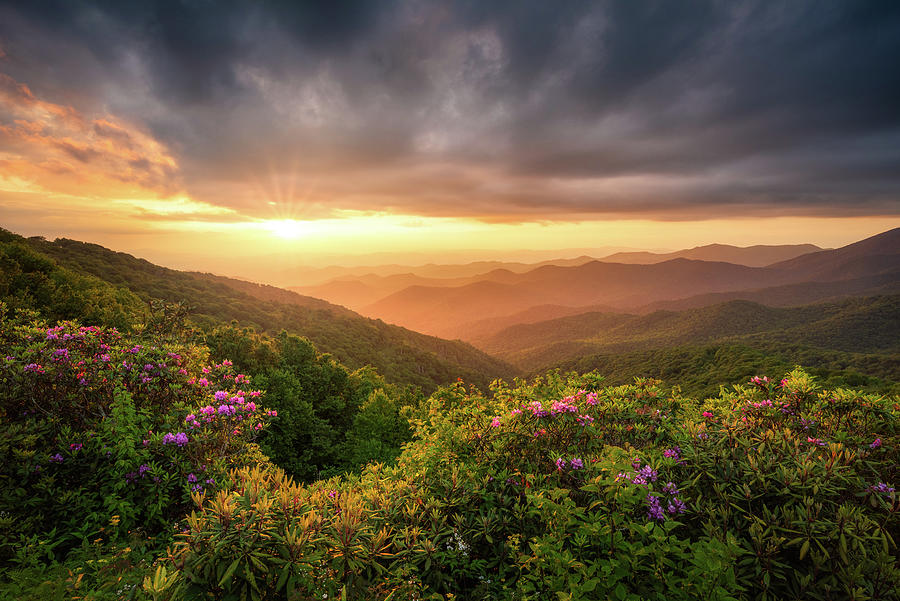 Appalachian Mountains Sunset Landscape Photography Asheville NC Blue Ridge Parkway  Photograph by Dave Allen