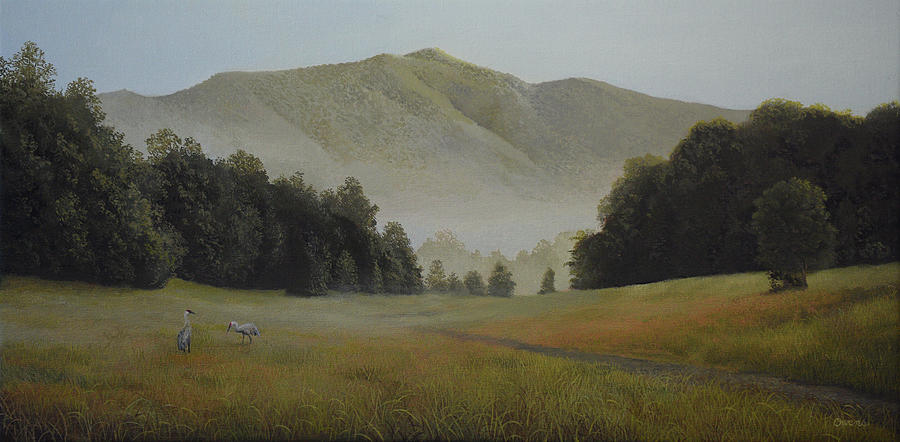 Appalachian Sandhill Cranes Painting by Charles Owens