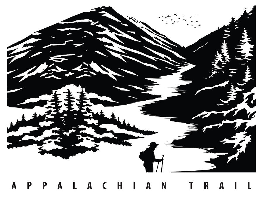 Appalachian Trail Black and White Digital Art by Long Shot Appalachian Trail Black and White Digital Art by Long Shot