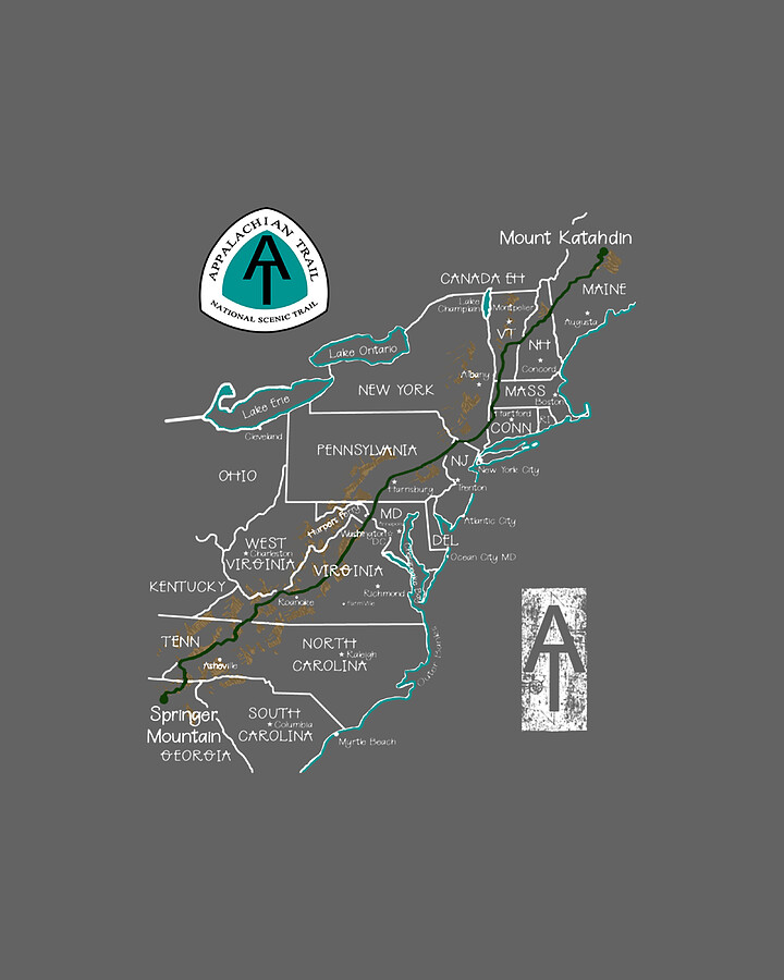 Appalachian Trail Hiking Map Digital - Appalachian Trail Hiking Map Flynnc Taliy