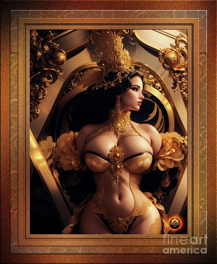 Appalina Cesaria The First Lady Of Burlesque Fantasy AI Concept Art Portrait by Xzendor7 Digital Art by Xzendor7