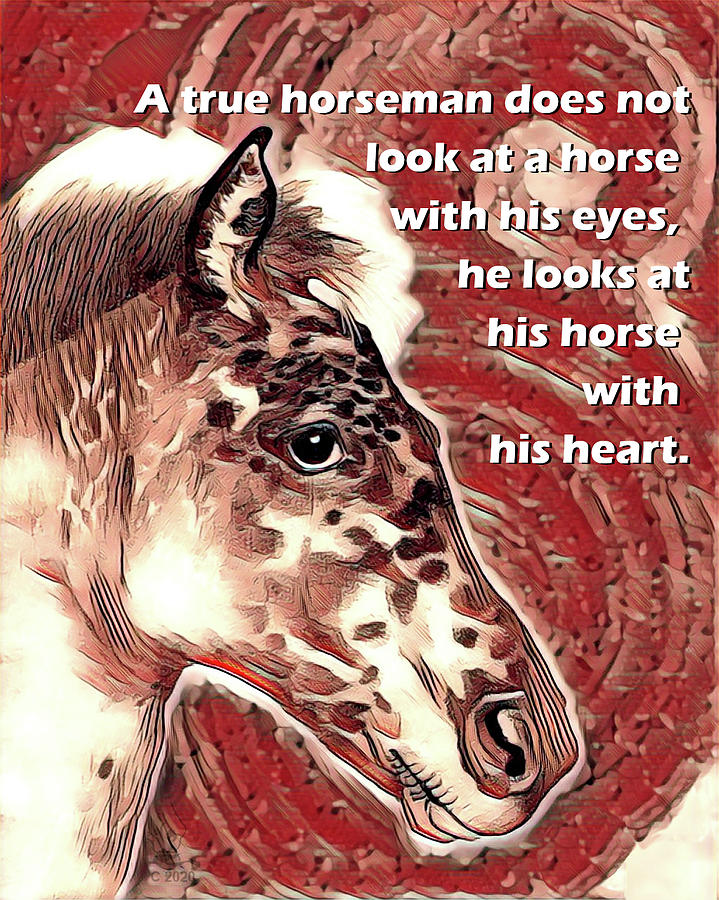 Appaloosa Horse Portrait with Quote Mixed Media by Equus Artisan