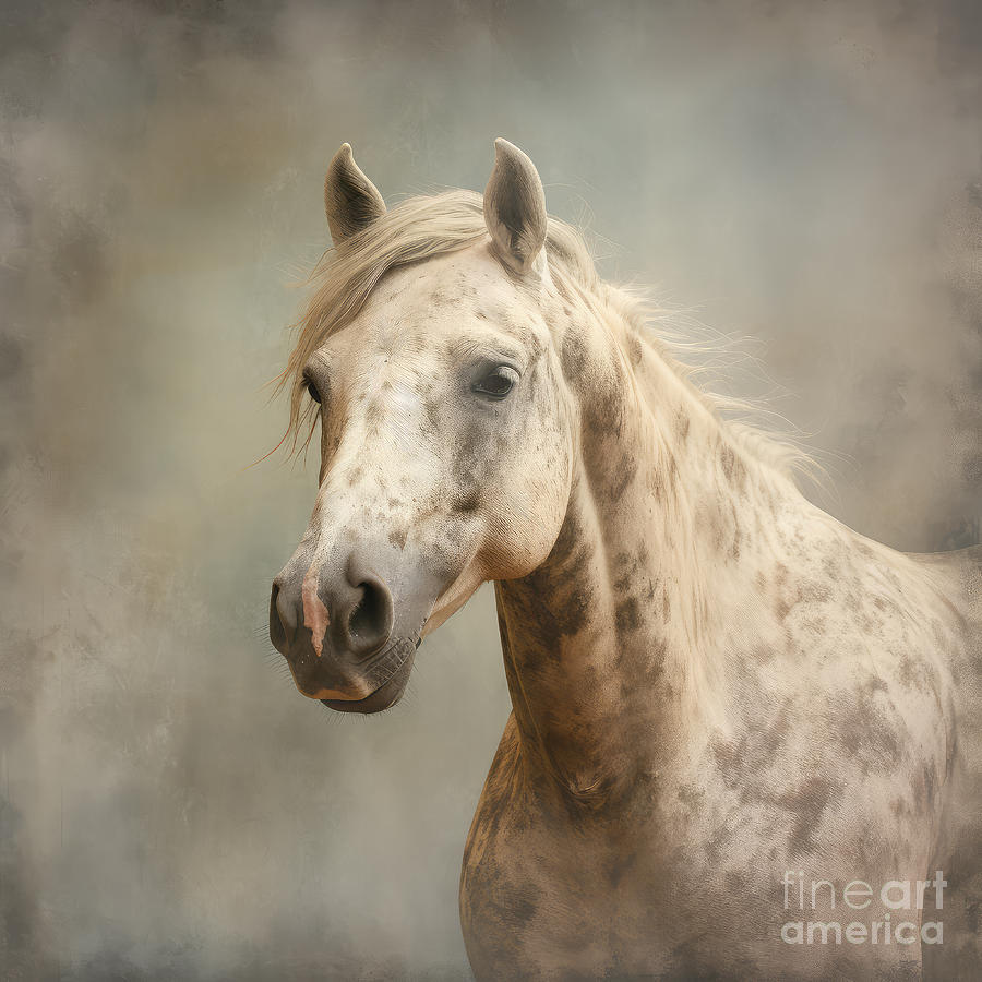 Horse Digital Art - Appaloosa Portrait 01 by Elisabeth Lucas