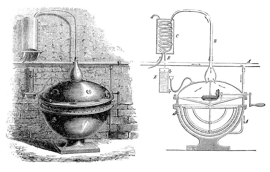 Apparatus for distillation Drawing by Nastasic