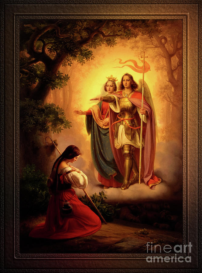 Appearance of Sts Catherine and Michael to Joan of Arc by Hermann Stilke - Xzendor7 Reproductions Painting by Rolando Burbon