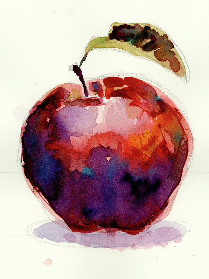 Apple Painting - Apple 1 by Dorrie Rifkin