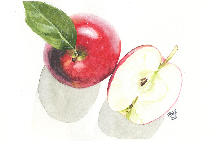 Apple And A Half Painting