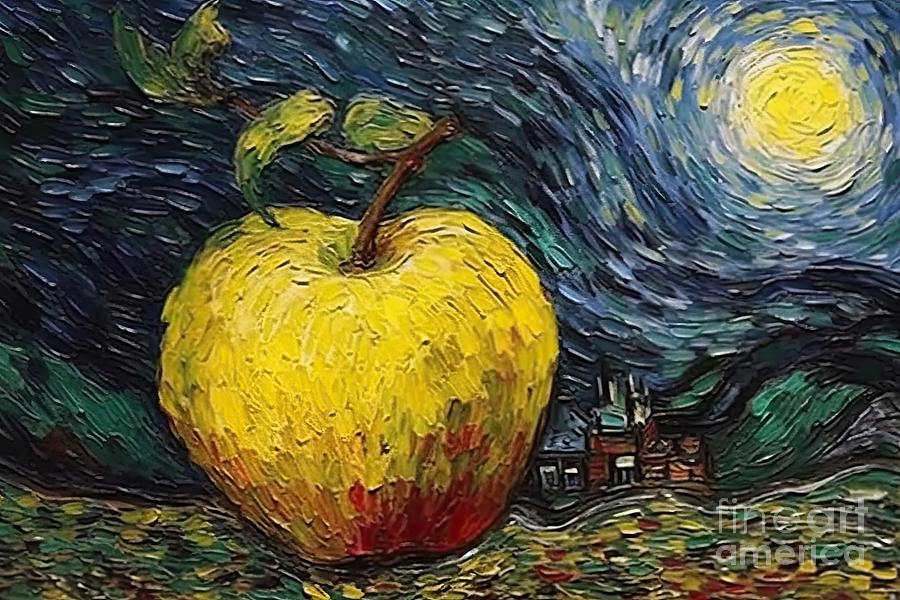 Vincent Van Gogh Painting - Apple And Sun by N Akkash