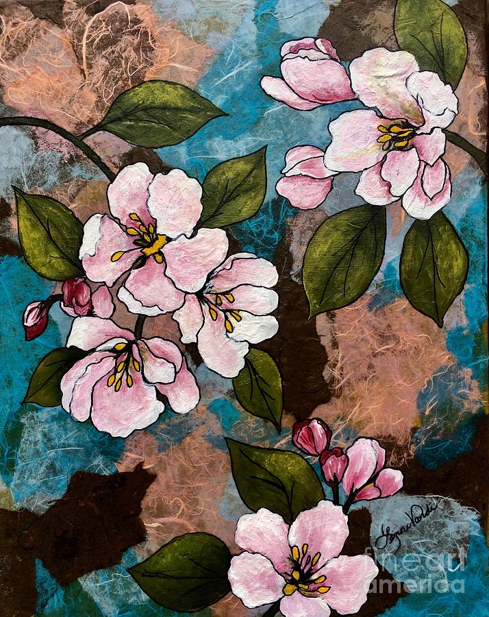 Abstract Flowers Painting - Apple Blossom Air by Vardi Art