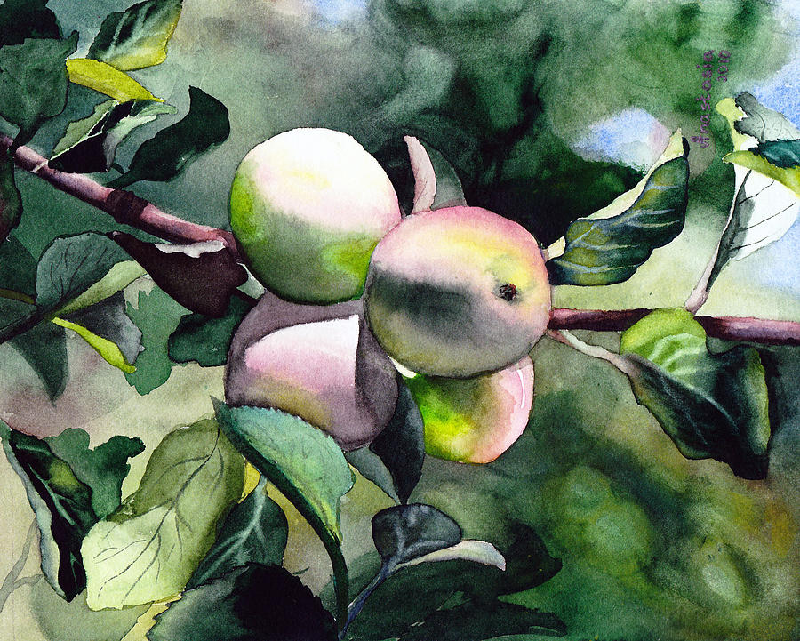 Apple Branch 2 by Anastasia Batkova Painting by Anastasia Batkova