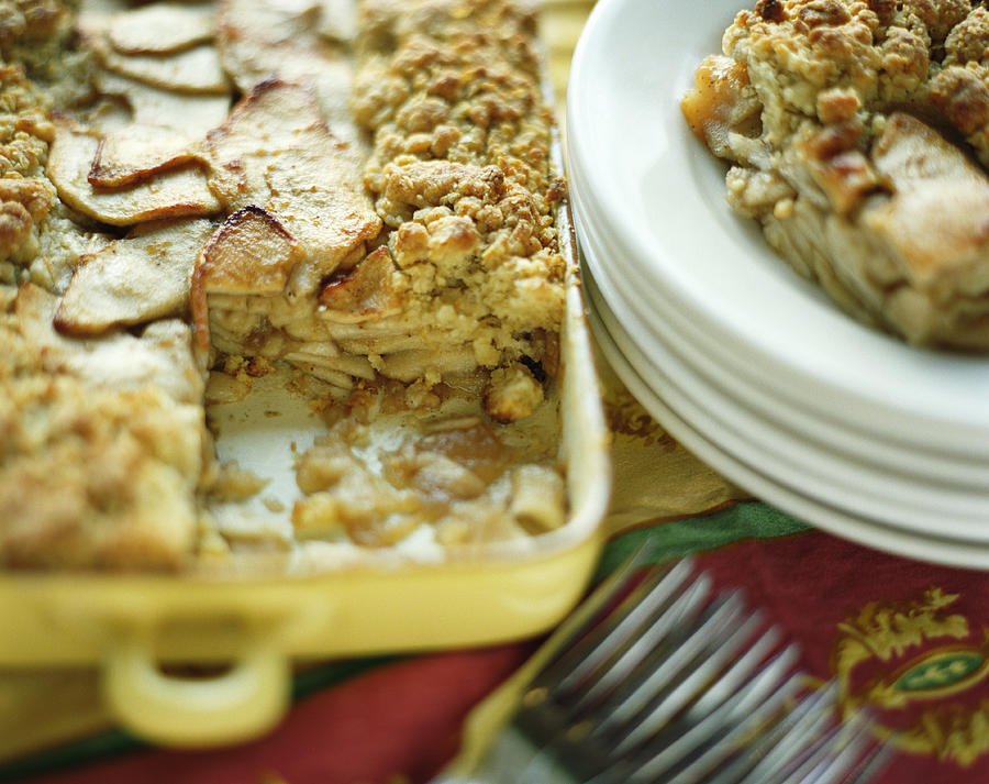 Apple cobbler in pan Photograph by Russell Kaye/Sandra-Lee Phipps