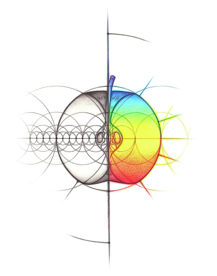 Apple Geometry Spectrum  Drawing by Nathalie Strassburg