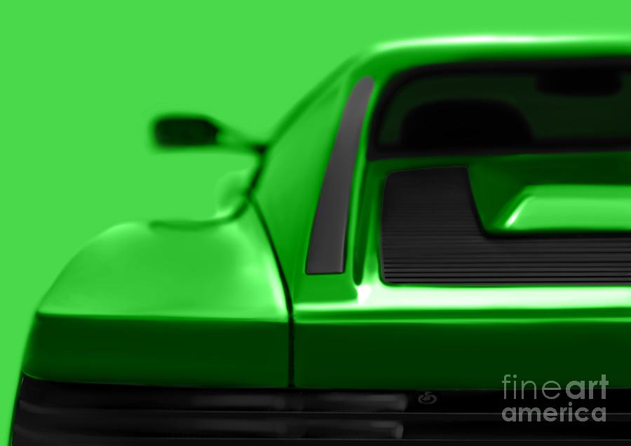Apple Green Ferrari Testarossa Digital Art by Moospeed Art