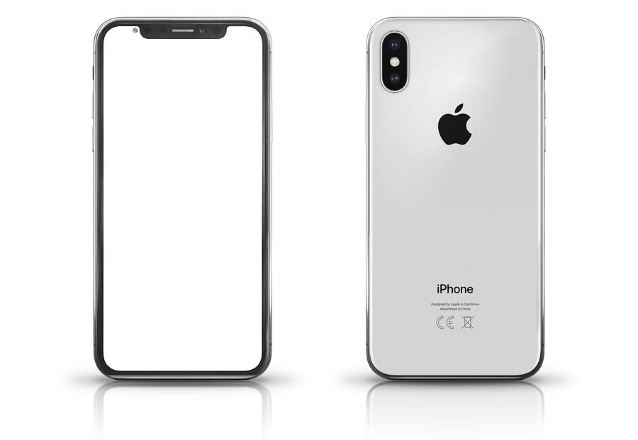 Apple iPhone X Silver Front and Rear View Photograph by Loops7