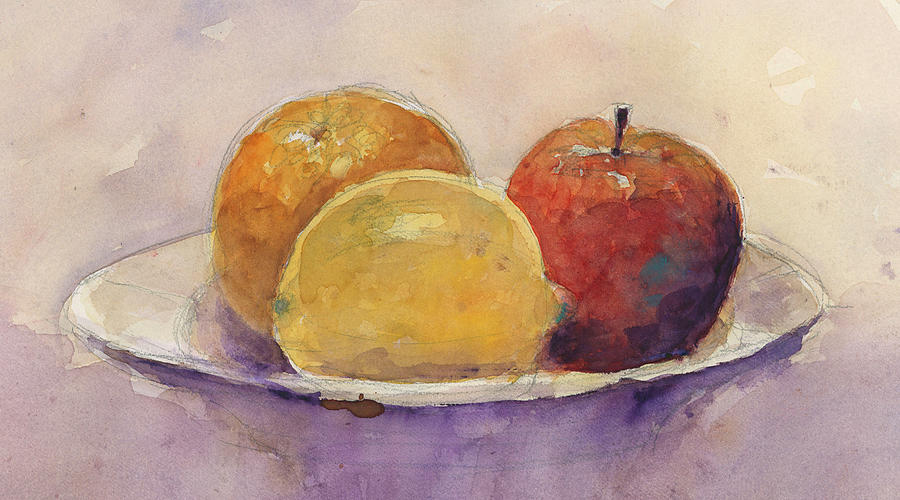 Apple, Lemon And Orange Painting