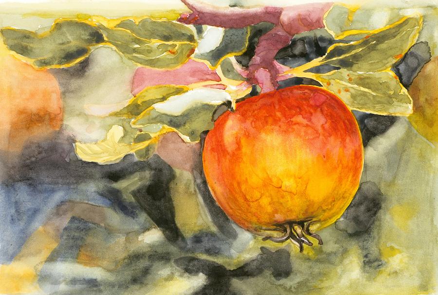 Fruit Painting - Apple by Nives Palmic