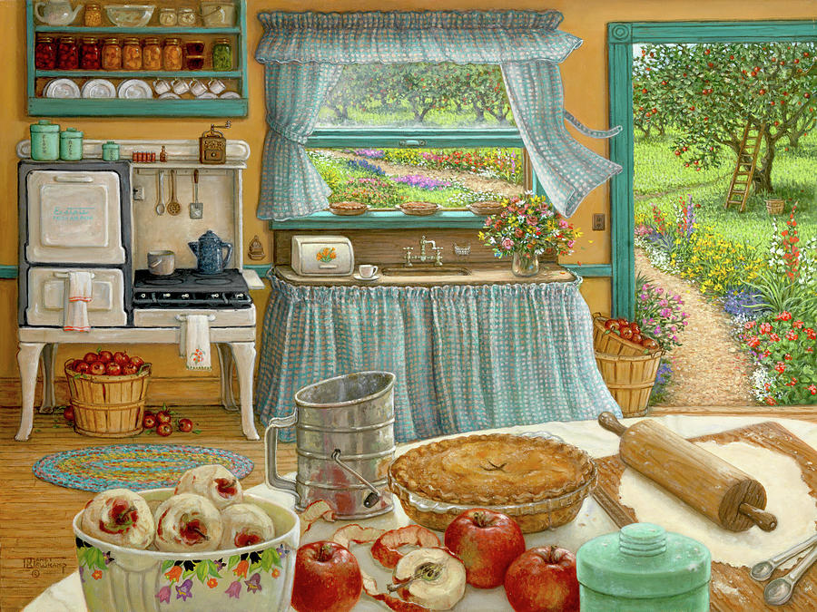 Apple Pie Harvest Painting by Janet Kruskamp - Fine Art America