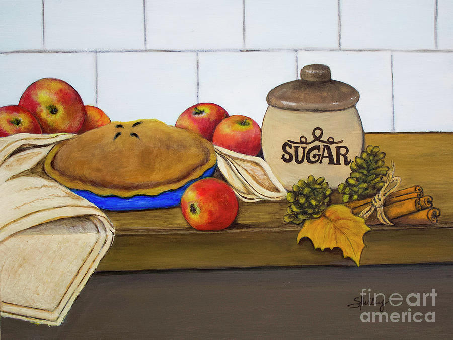 Apple Pie Kitchen Painting by Shirley Dutchkowski