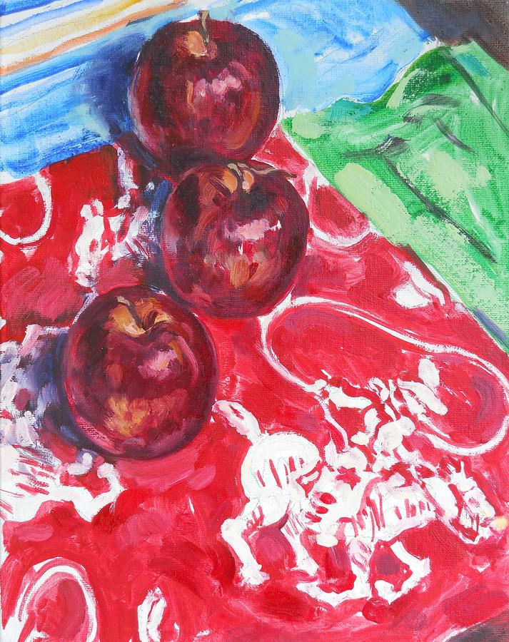 Apple Painting - Apple Round-up by Thomas Dans Apple Painting - Apple Round-up by Thomas Dans