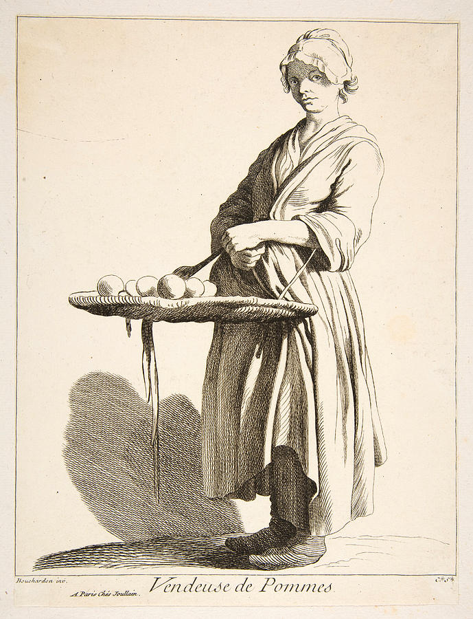 Apple Seller Drawing by Anne Claude de Caylus