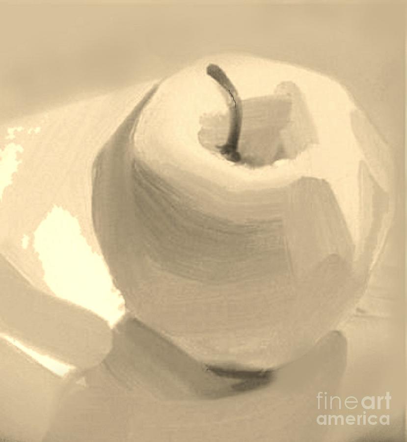 Apple - sepia still life Painting by Vesna Antic