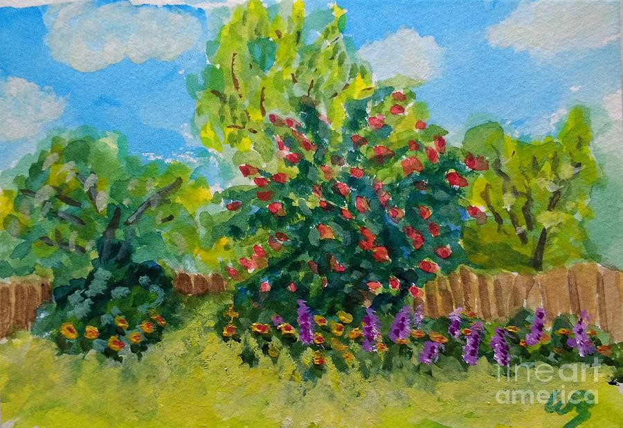 Apple Tree with Flowers Painting by Walt Brodis