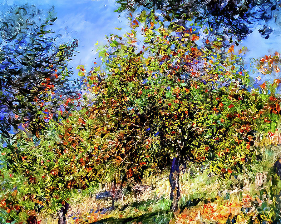 Apple Trees on the Chantemesle Hill by Claude Monet 1878 Painting by Claude Monet