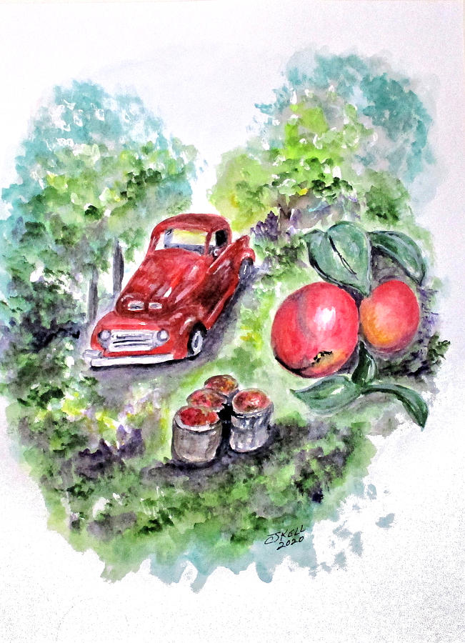 Apple Truck Painting by Clyde J Kell
