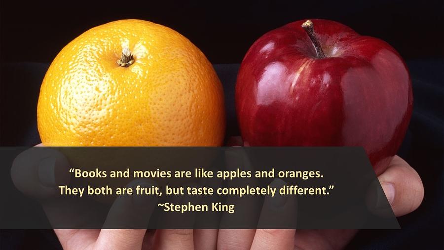 Apples and Oranges Books and Movies Mixed Media by Nancy Ayanna Wyatt