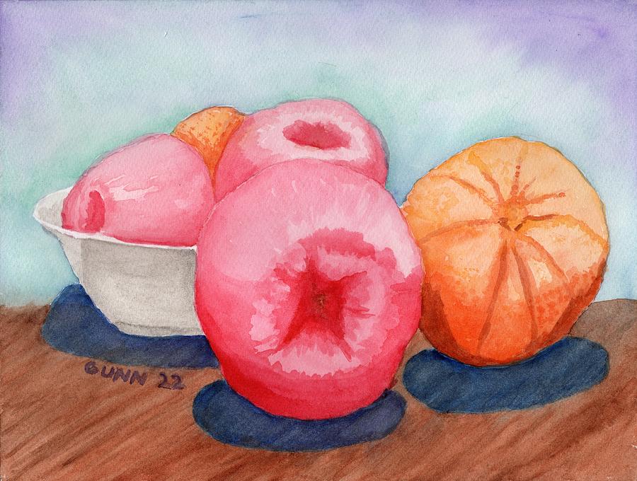 Apples and Oranges Painting by Katrina Gunn