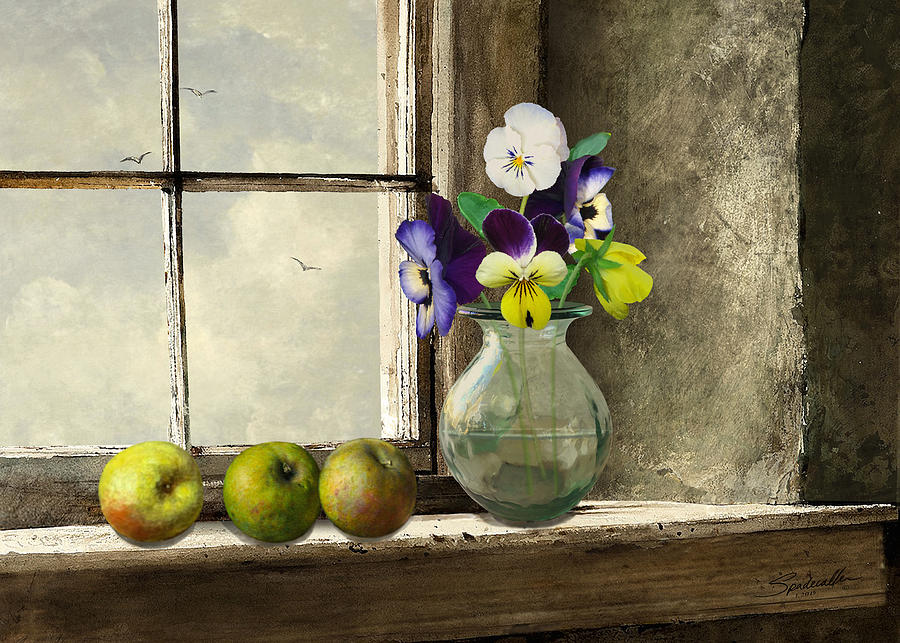 Apples and Pansies Digital Art by Spadecaller