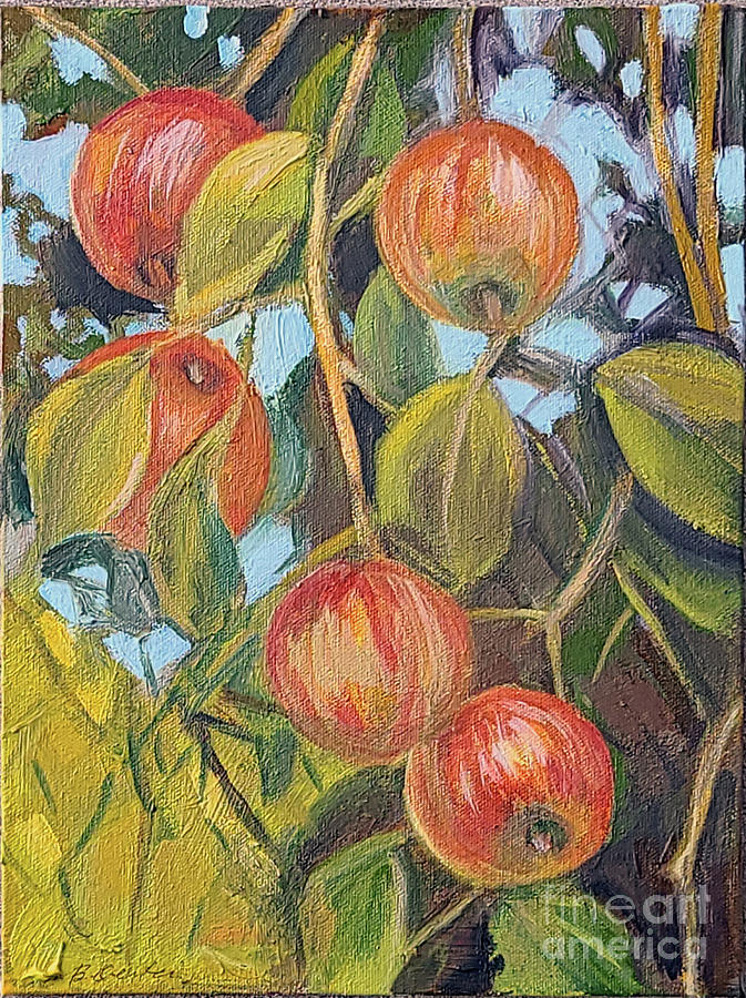 Apples at the Lake 4 Painting by Barbara Oertli
